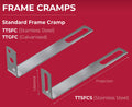 Safety Frame Cramp Ties Stainless Steel + Optional Movement Sleeves 100mm 150mm 200mm