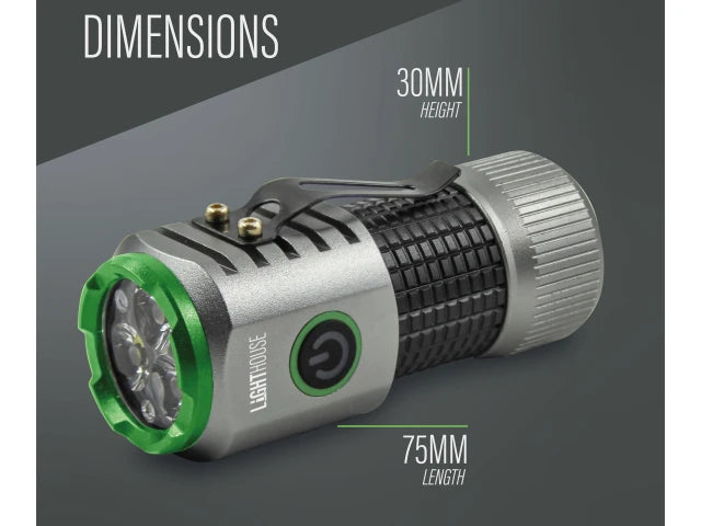 Lighthouse LED Mini Hand Torch Nano 1000 Lumen Rechargeable 110M Beam Distance