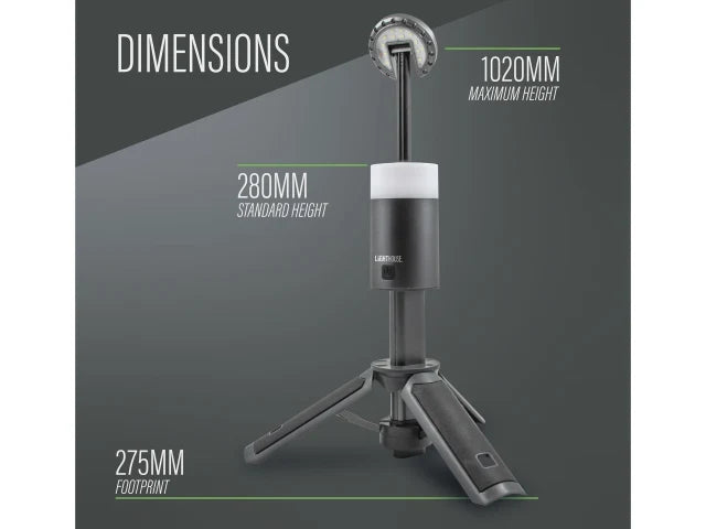 Adventure Series Multi-Function Rechargeable Tripod Light 1000 Lumen