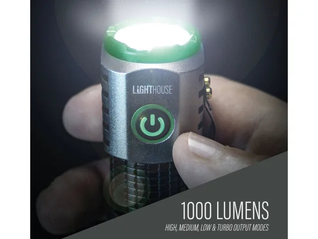 Lighthouse LED Mini Hand Torch Nano 1000 Lumen Rechargeable 110M Beam Distance