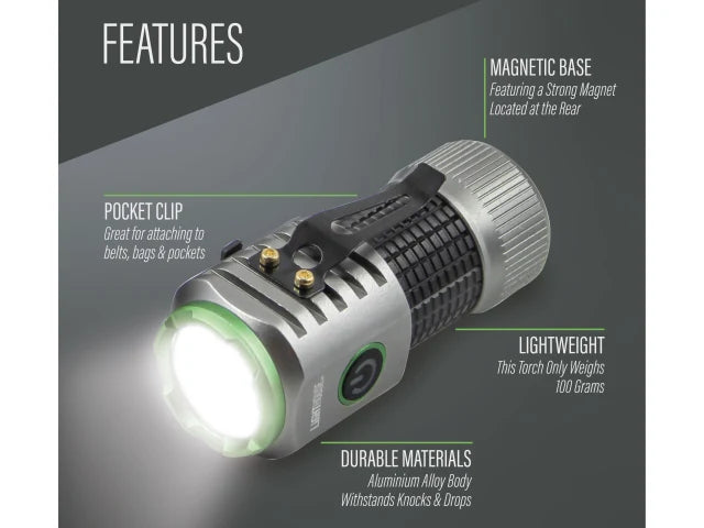 Lighthouse LED Mini Hand Torch Nano 1000 Lumen Rechargeable 110M Beam Distance