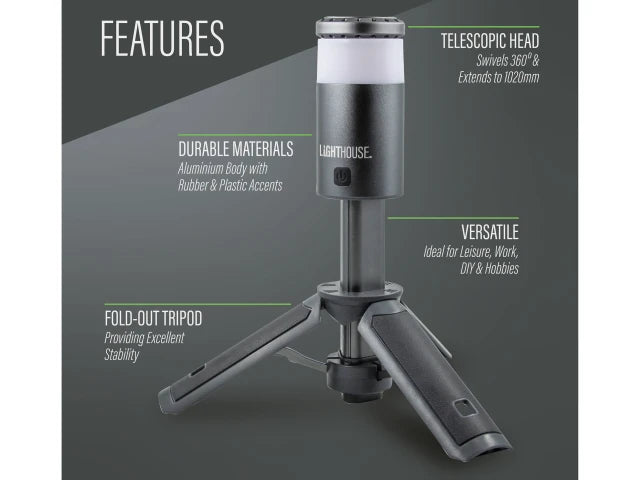 Adventure Series Multi-Function Rechargeable Tripod Light 1000 Lumen
