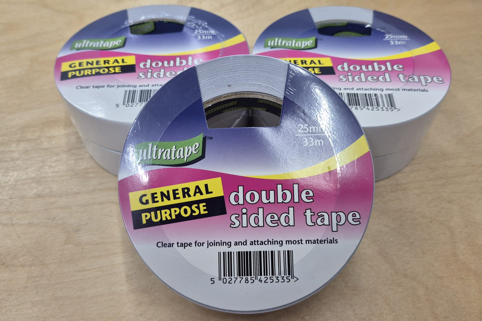 25mm Clear Double Sided Ultratape General Purpose Tape 33M