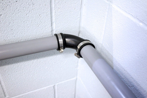 Fernco EPDM elbow installed on pipe
