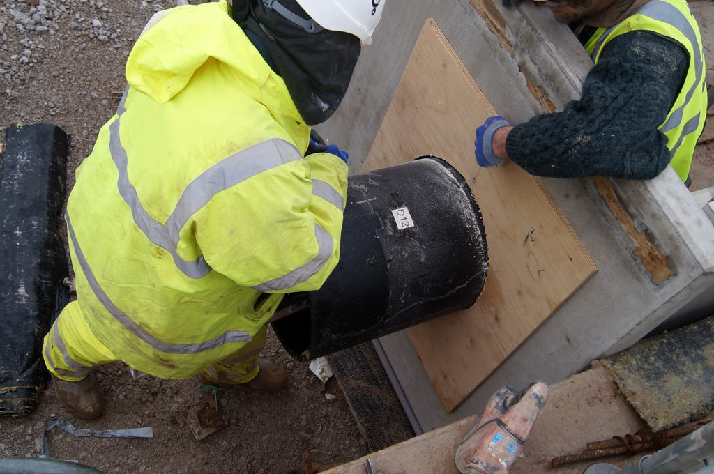 Fernco puddle flange installed in concrete slab