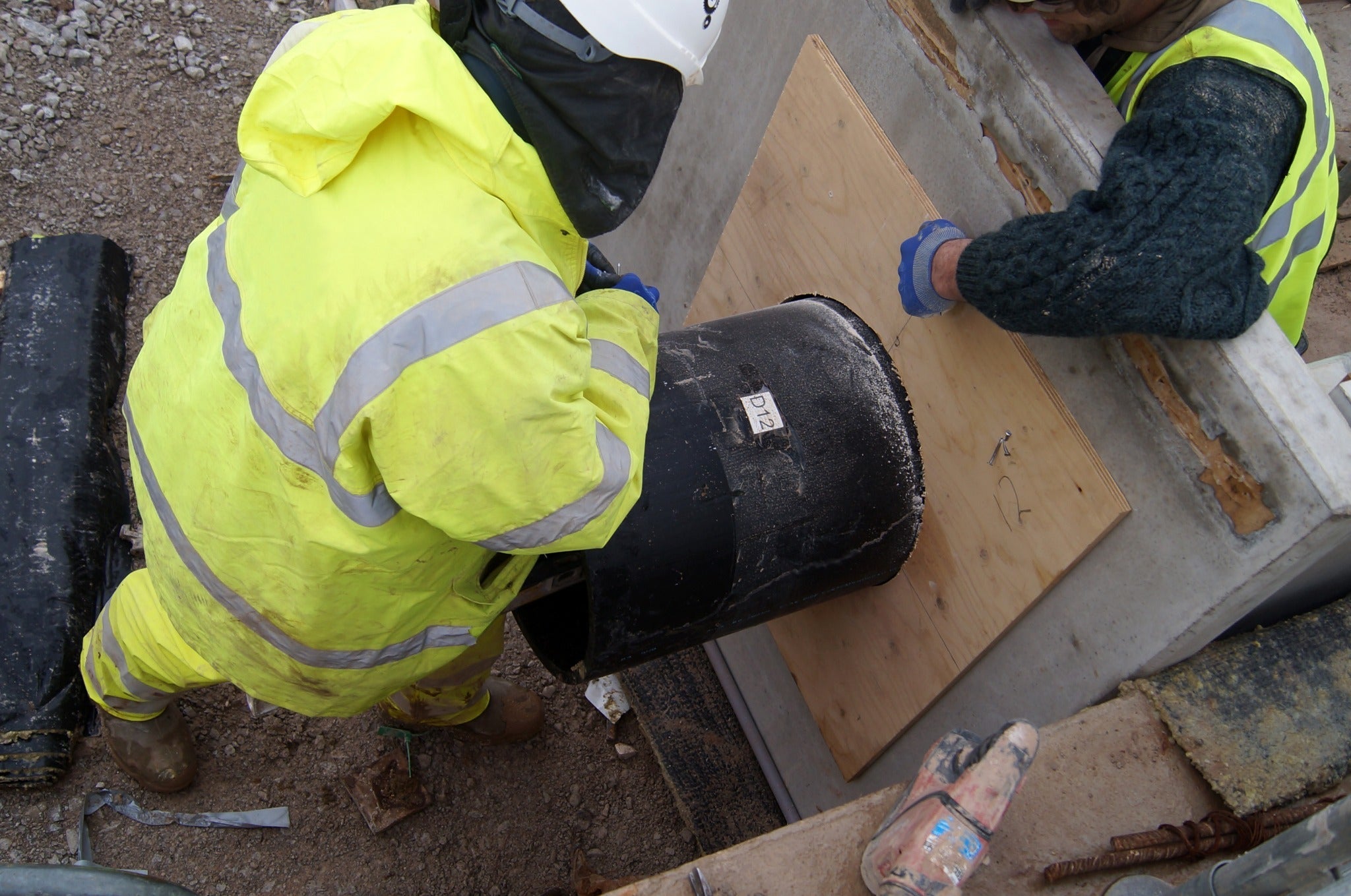 Fernco puddle flange installed in concrete slab