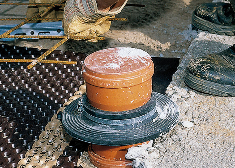 Fernco puddle flange installed in concrete