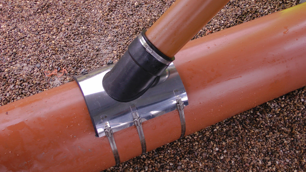 Fernco TA Saddle installed on pipe